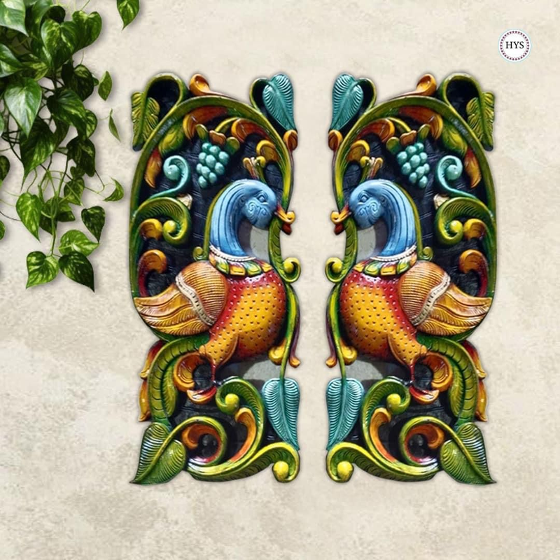 Woodcarved Annapakshi Wall Hanging/wall Panel. Wall Hanging. Handmade. Handcarved. Single Unit