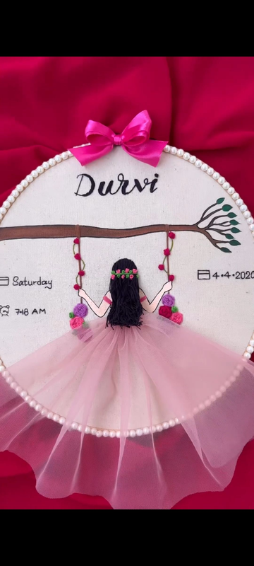 Girl Birthday Embroidery Hoop